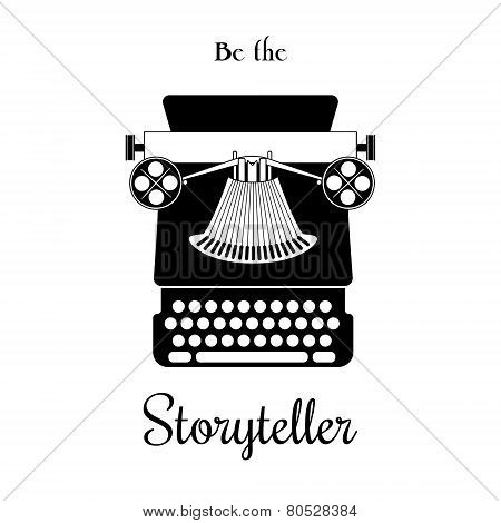 Typewriter vector card - be the Storyteller