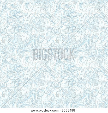 Abstract doodle waves seamless pattern