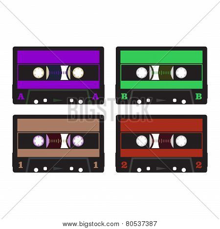 Colorful Retro Audio Cassettes