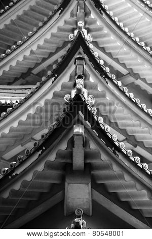 Close up shot of Nagoya castle architecture