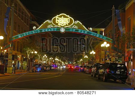 Entrance To The Gaslamp Quarter Of San Diego, California