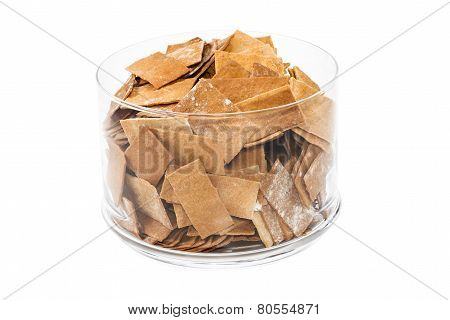 Rectangular Crackers In A Glass Container