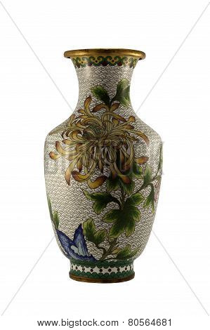 vintage oriental metal vase