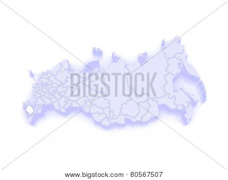 Map of the Russian Federation. Stavropol region. 3d