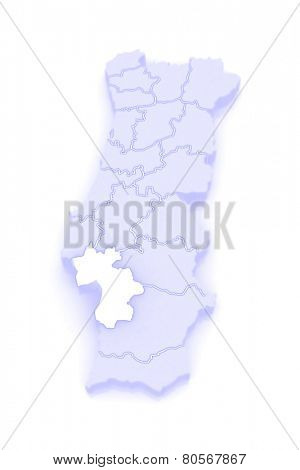 Map of Setubal. Portugal. 3d