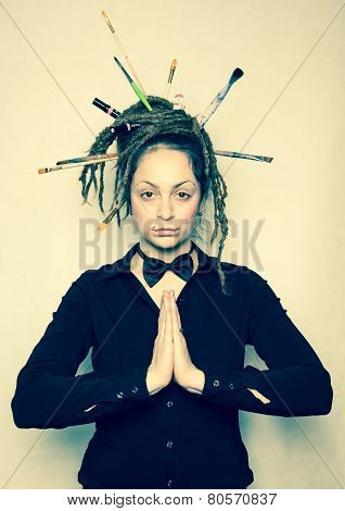 Meditating girl