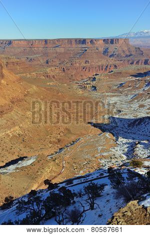 Shafer Canyon In Canyonlands National Park, Utah In Winter