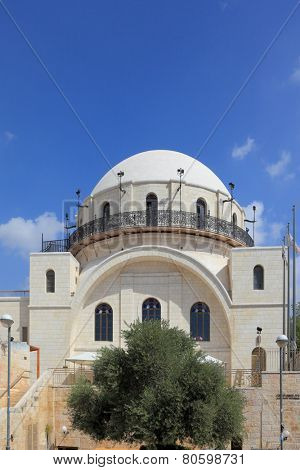 The famous marble restored Hurva Synagogue. Jerusalem, Israel