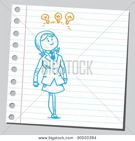 Businesswoman having multiple ideas