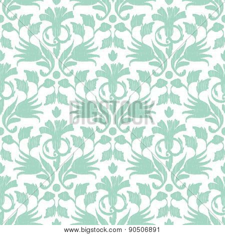 Vector abstract green ikat seamless pattern background