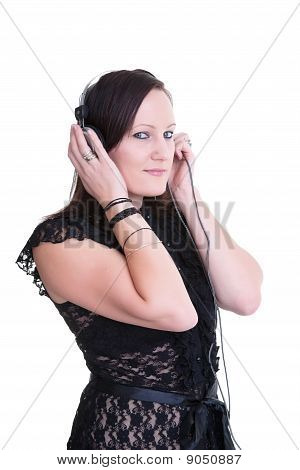 Escuchando música auriculares