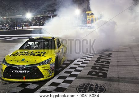 Bristol, TN - Apr 19, 2015:  Matt Kenseth (20) wins the Food City 500 at Bristol Motor Speedway in Bristol, TN.