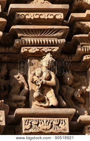 Stone Carved Erotic Sculptures On Jaintemples. Khajuraho