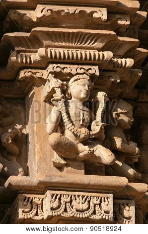 Stone Carved Erotic Sculptures On Jaintemples. Khajuraho