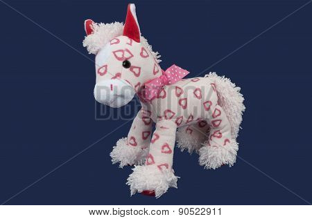 Stuffed Soft Funny Pink Horse Over Purple