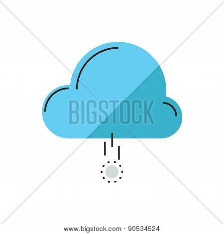 Cloud Funding Flat Line Icon Concept