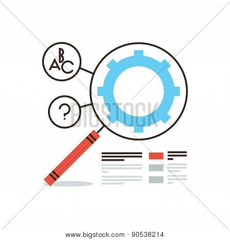 Seo Infographic Flat Line Icon Concept