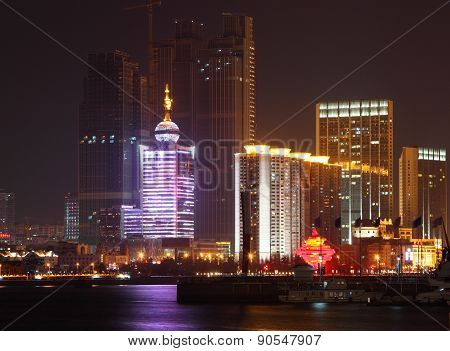 Night cityscape of Qingdao