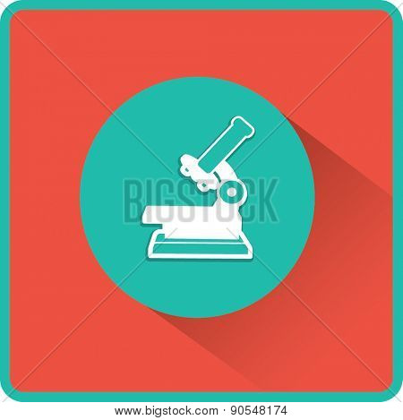 Professional laboratory optical microscope. Vector illustration