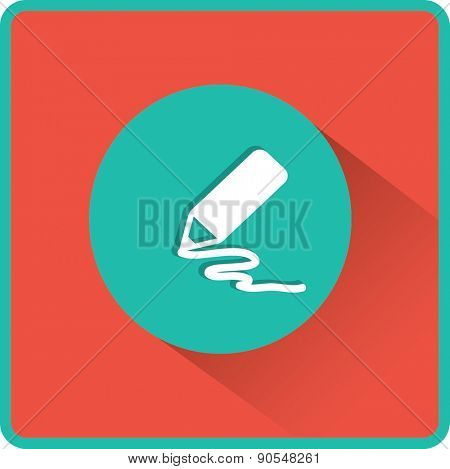 Pencil icon. Flat vector illustration