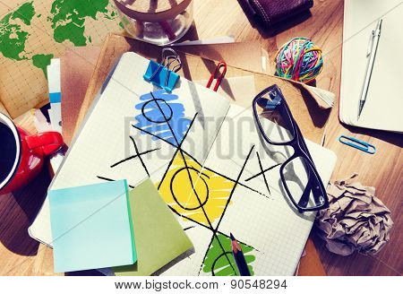 Leisure Game Tic Tac Toe Competition Challenge Winner Concept