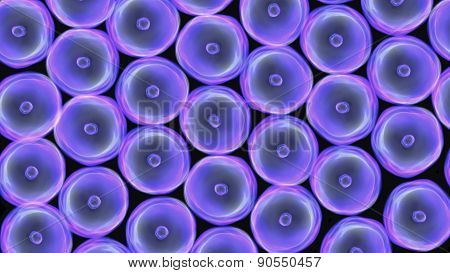 Cells Arrange Death By Virus Blue