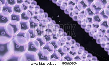 Purple Cells Circle Arrange To Tunnel
