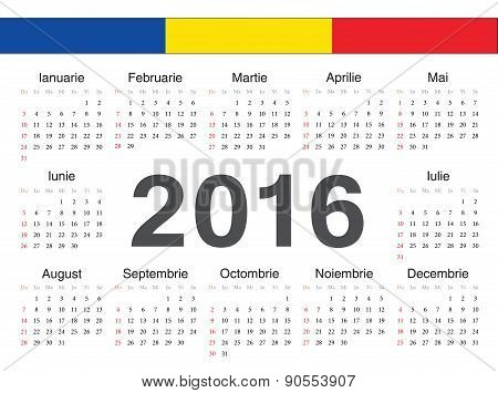 Vector Romanian Circle Calendar 2016
