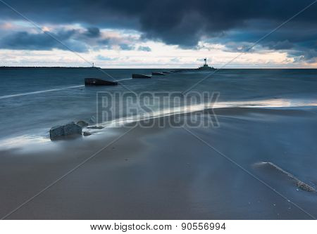 Baltic Shore And Moutch Of Vistula River
