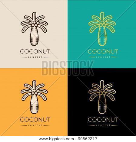 coconut concept icon symbol logo for your  business