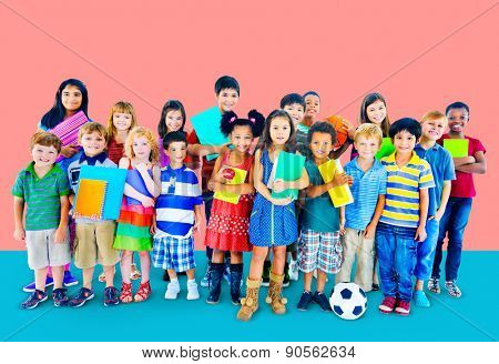 Multiethnic Children Smiling Happiness Friendship Concept