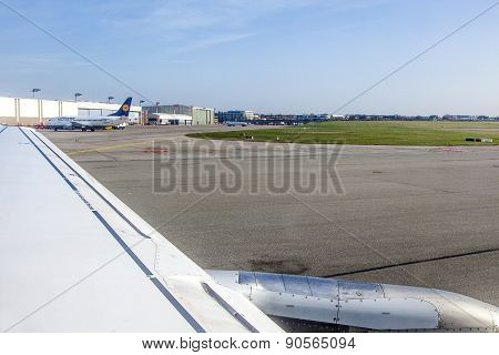 Aircraft Heading To Take Off