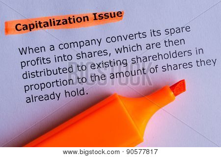 Capitalization Issue