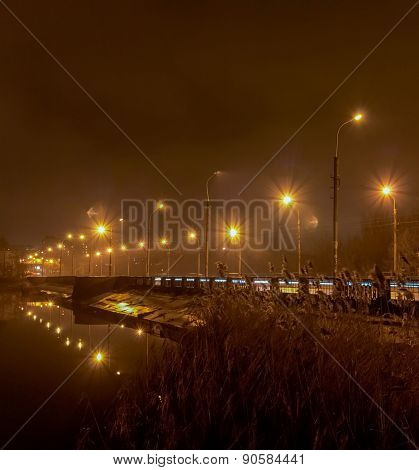 Evening On The River Kalmius. Donetsk. Ukraine Bw