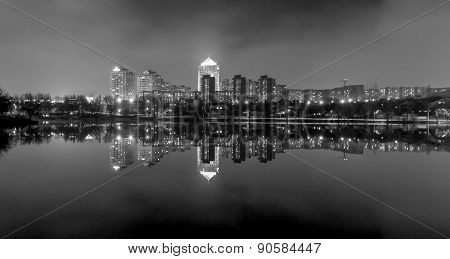 Evening On The River Kalmius. Donetsk. Ukraine Bw
