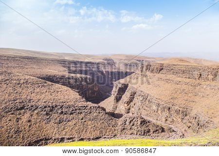 Morocco: Canyon in Jbel Saghro (or Djebel Sahrho) mountains 
