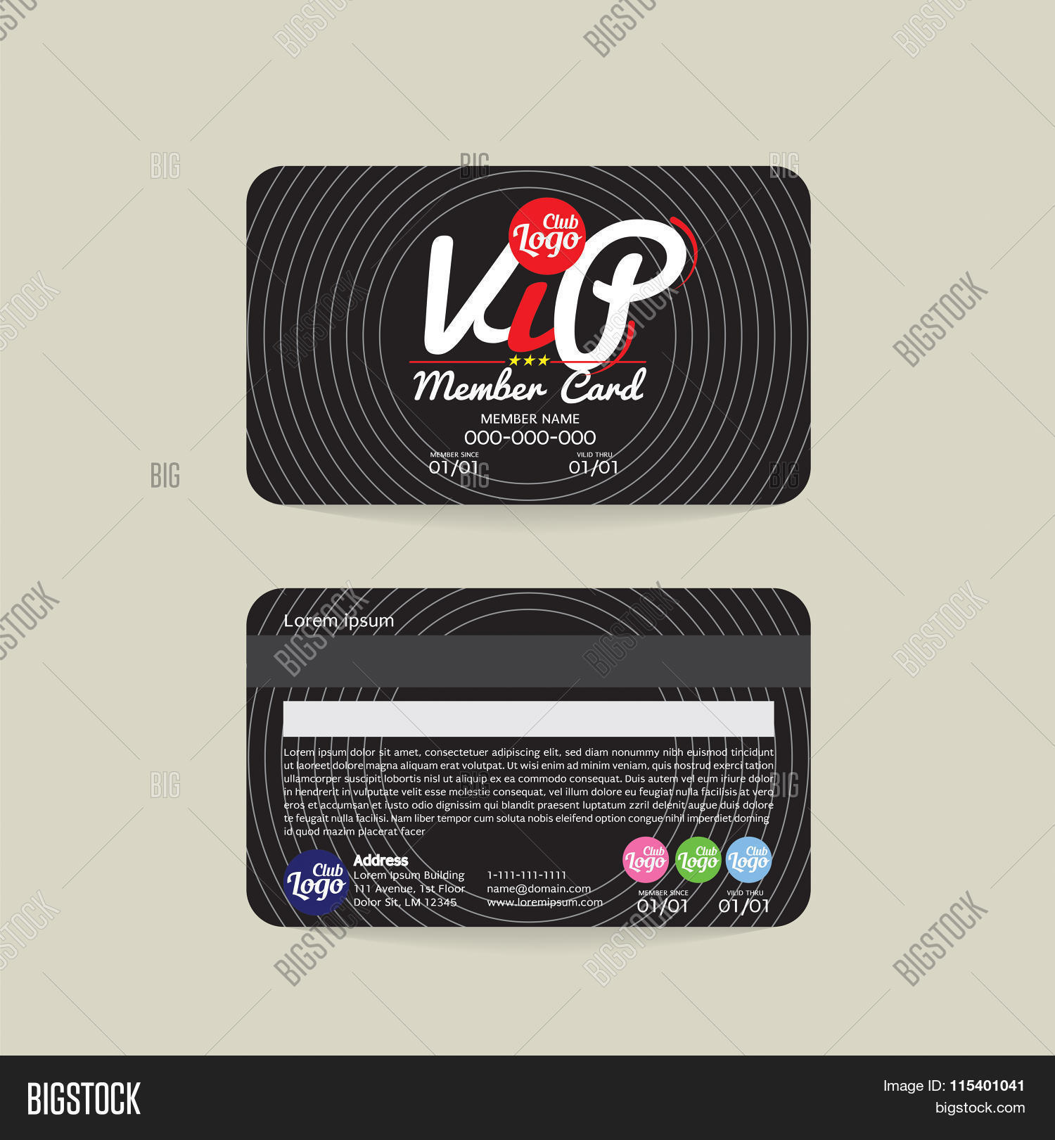 Front Back Vip Member Vector & Photo (Free Trial) Bigstock