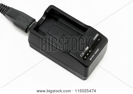 Battery Charger Isolated On The White Background