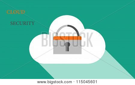 Cloud security flat vector illustration