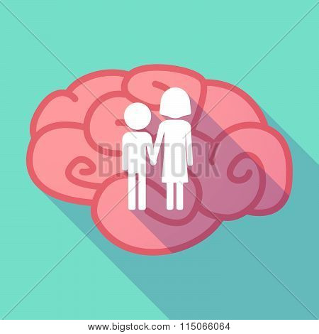 Long Shadow Brain With A Childhood Pictogram