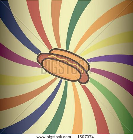 Retro Hot Dog Vector Design