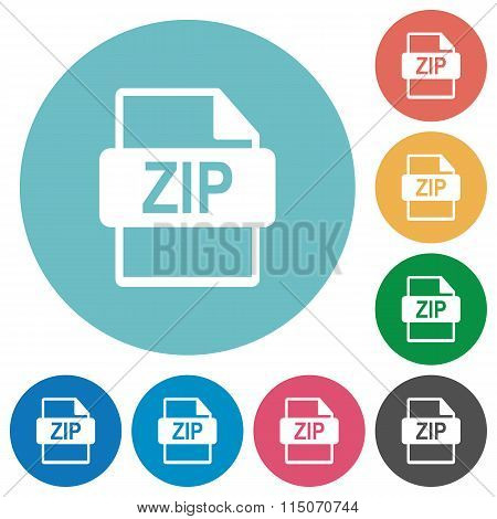 Flat Zip File Format Icons