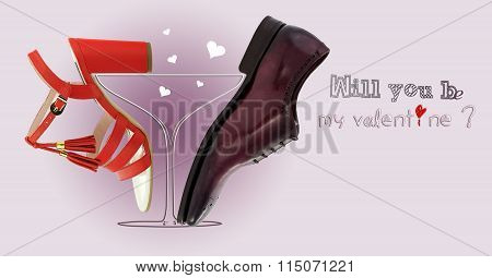 Simple love concept with shoes