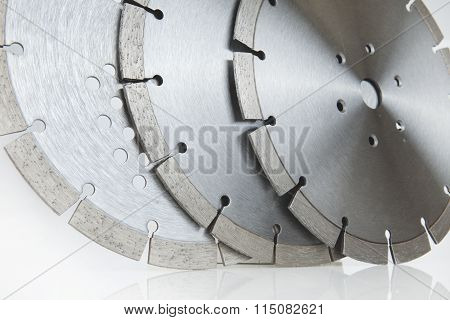 Cutting disk with diamonds - Diamond disc for concrete on the white background