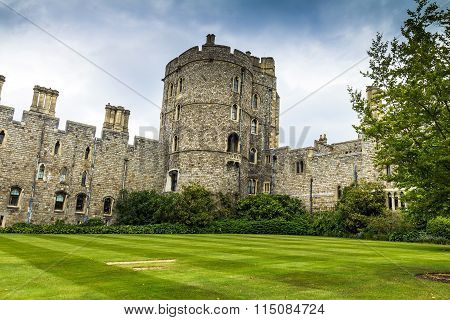 Upper Ward In Medieval Windsor Castle.  Uk