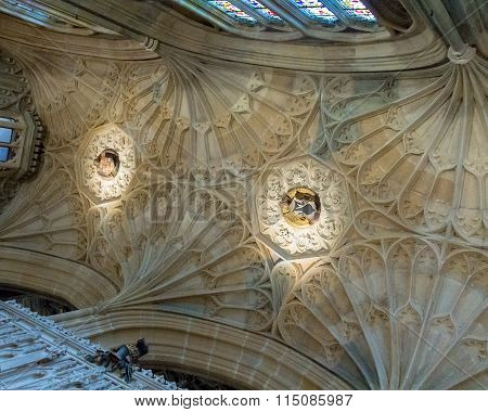Beautiful Ceiling Of  St. George Chapel. Windsor Castle. Uk