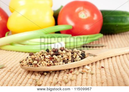 kaşık karışık baharat