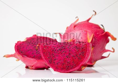 Isolated Fresh Red Dragon Fruit