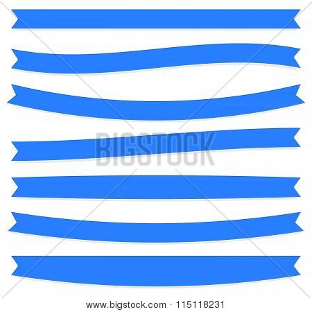 Set Of Oblong, Flat Banner Shapes. Vector.