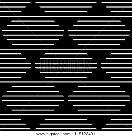 Repeatable Monochrome Pattern W/ Horizontal, Straight Lines Mapped In Squares.